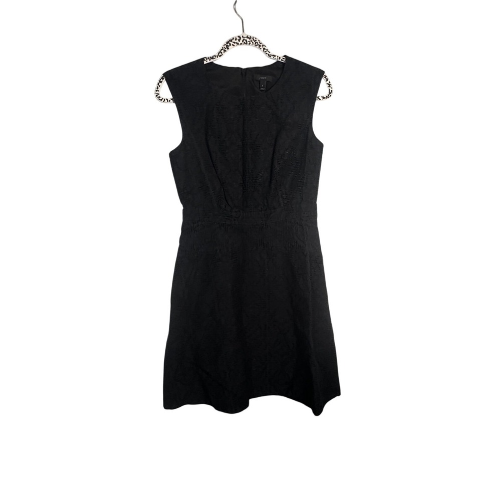 J.Crew Womens‎ Black Textured Jacquard Sleeveless Fit & Flare Dress Size 6